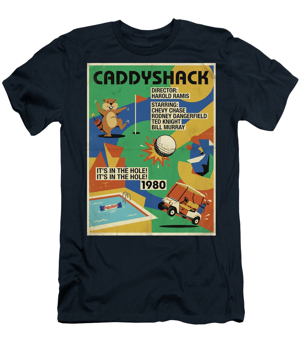 2 Caddyshack Minimal Movie Poster Retro Film Poster Vintage 1980 Sampadart Gallery T-Shirt