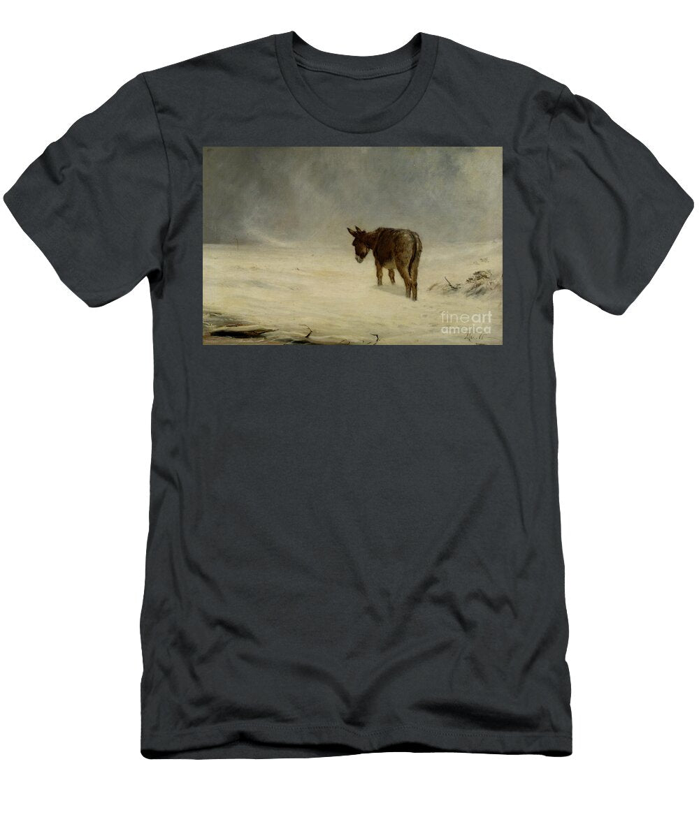 A Donkey in Snow 19th Century John Macwhirter T-Shirt