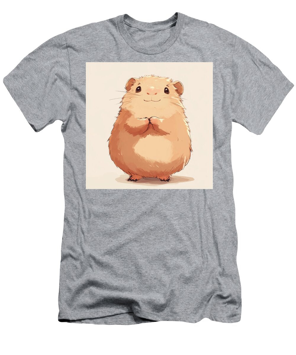 Adorable Fluffy Hamster Standing Paws Clasped Smiling Supama Pundka T-Shirt