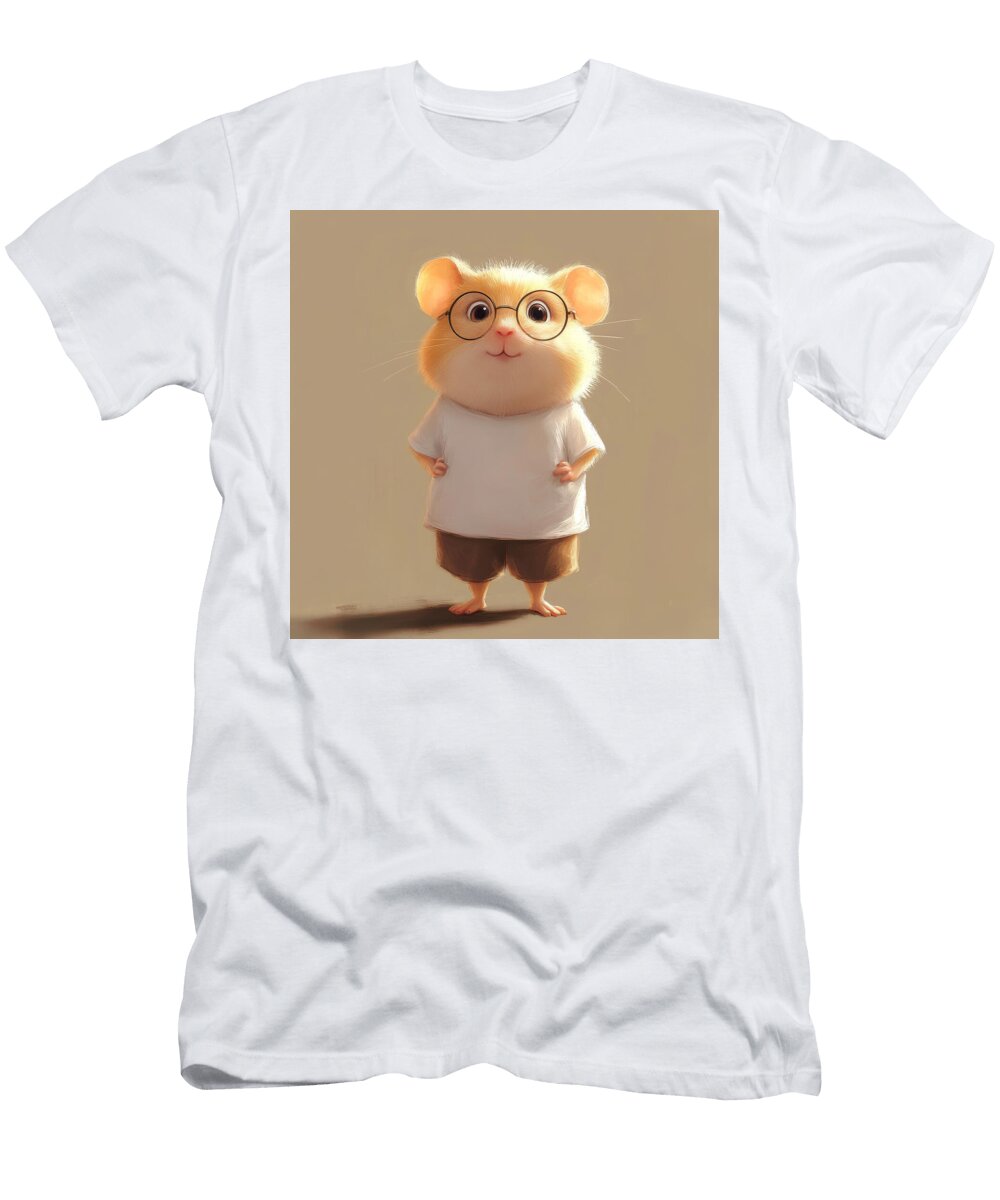 Adorable Hamster Wearing Glasses and Clothes Sayama Yurika T-Shirt