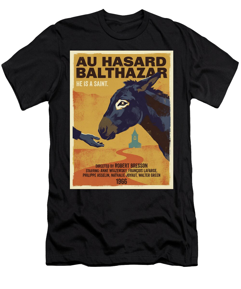 Au Hasard Balthazar Minimal Vintage Style Movie Poster High Quality 1966 Sampadart Gallery T-Shirt