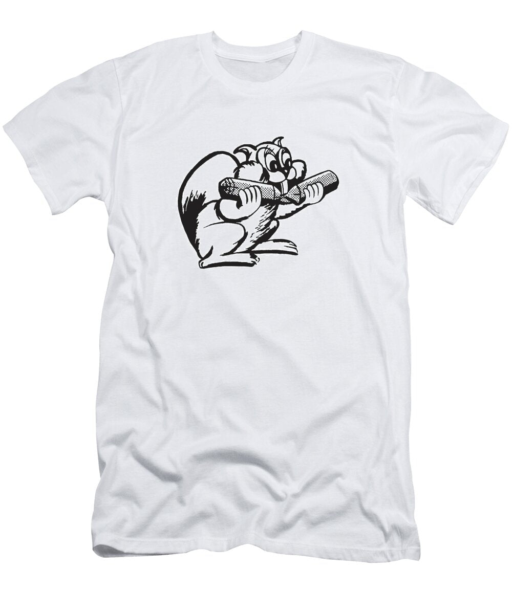 Beaver Chewing Through Log Csa Images T-Shirt