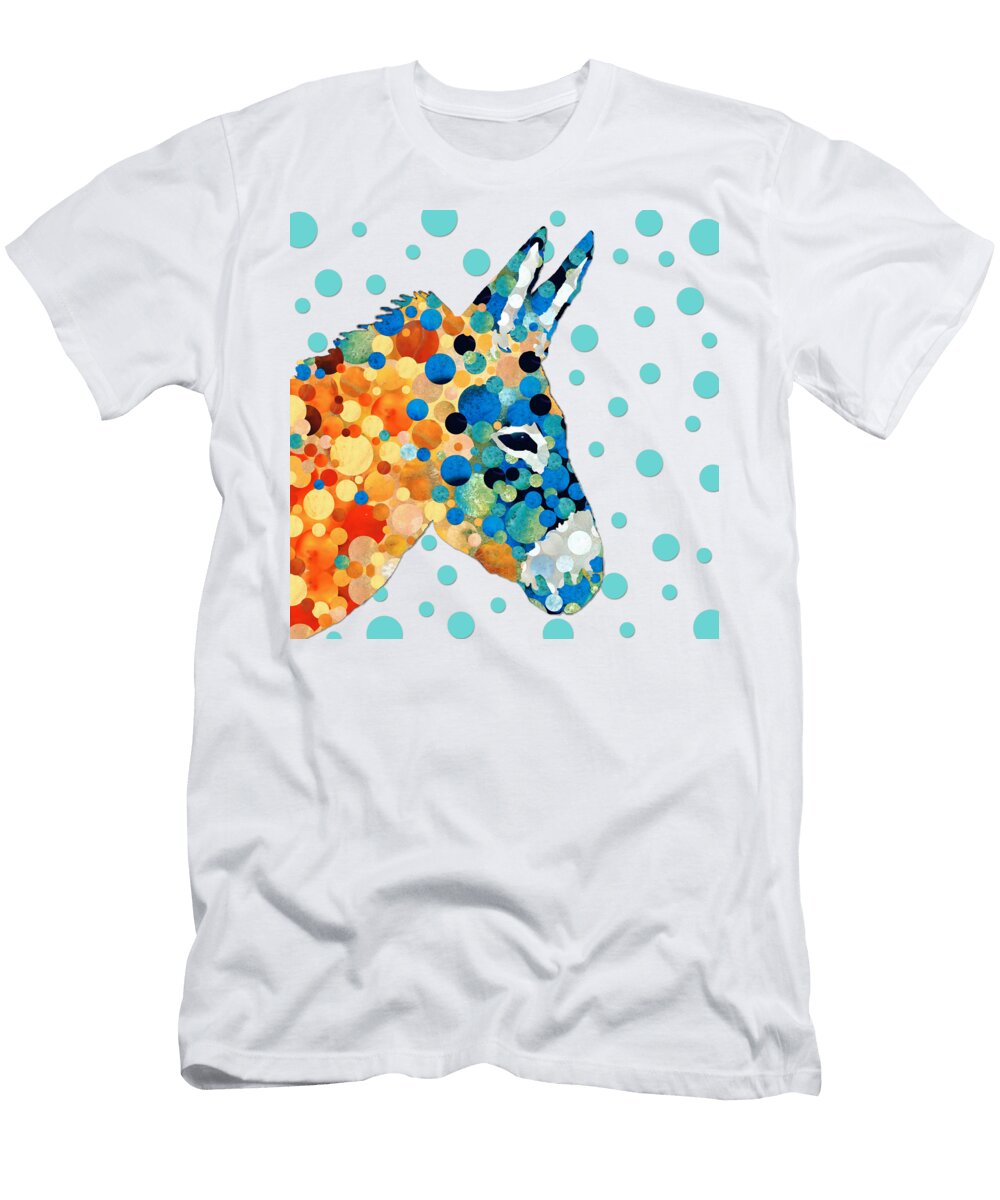 Colorful Big Donkey Full Circle Art Sharon Cummings T-Shirt