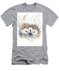 Cute Forest Creatures Two Baby Hedgehogs Rolling in the Grass with Spiky Brown Quills Adorable Hedge Henry George T-Shirt