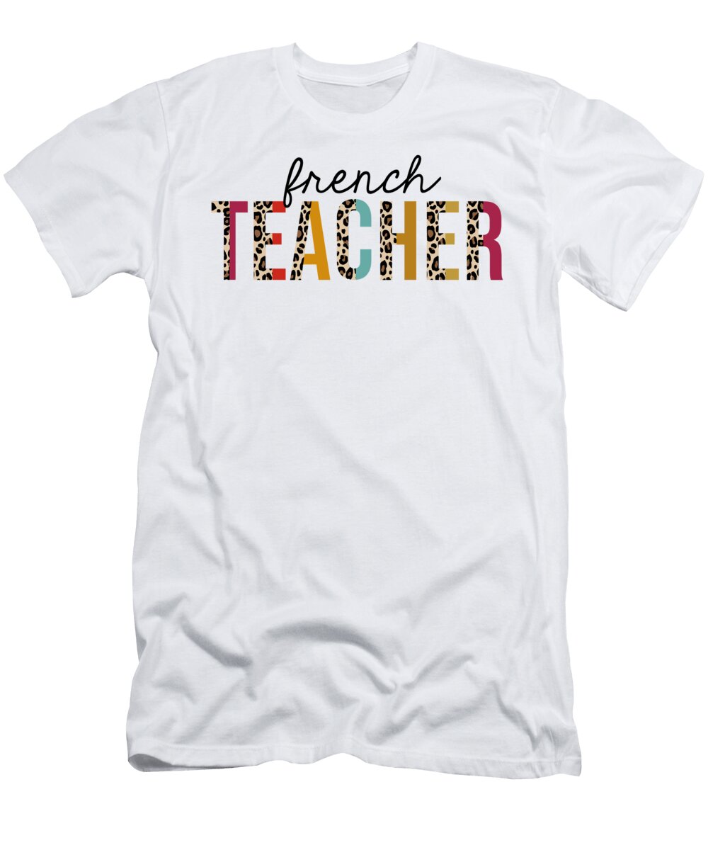 French Teacher Leopard Print Funny Jensen Cena T-Shirt