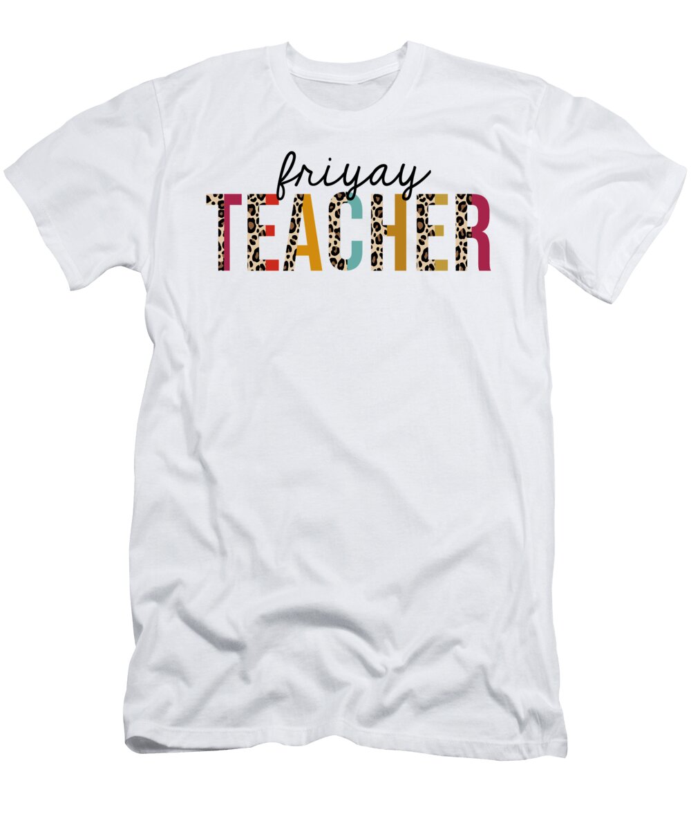 Friyay Teacher Leopard Print Funny Jensen Cena T-Shirt