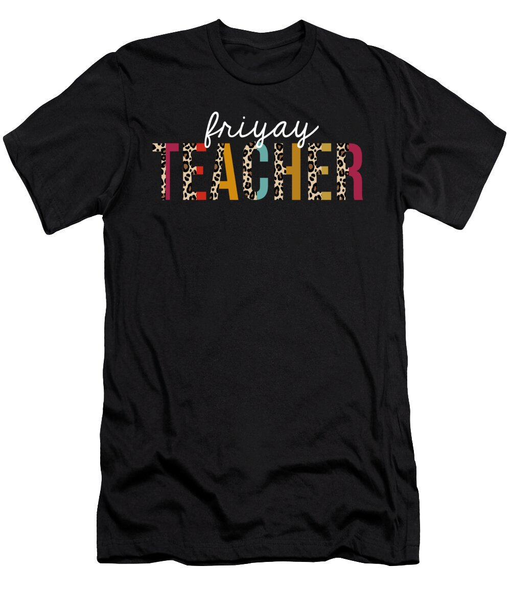 Friyay Teacher Life Leopard Educator Appreciation Jensen Cena T-Shirt