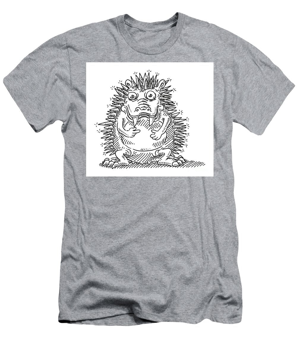 Funny Prickly Monster Animal Drawing Frank Ramspott T-Shirt
