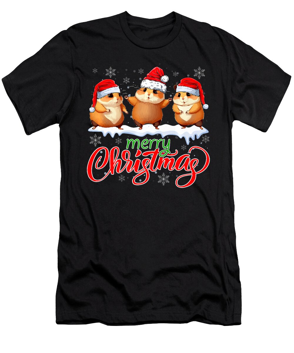 Merry Christmas Santa Hat Hamster Animals Thepassionshop T-Shirt