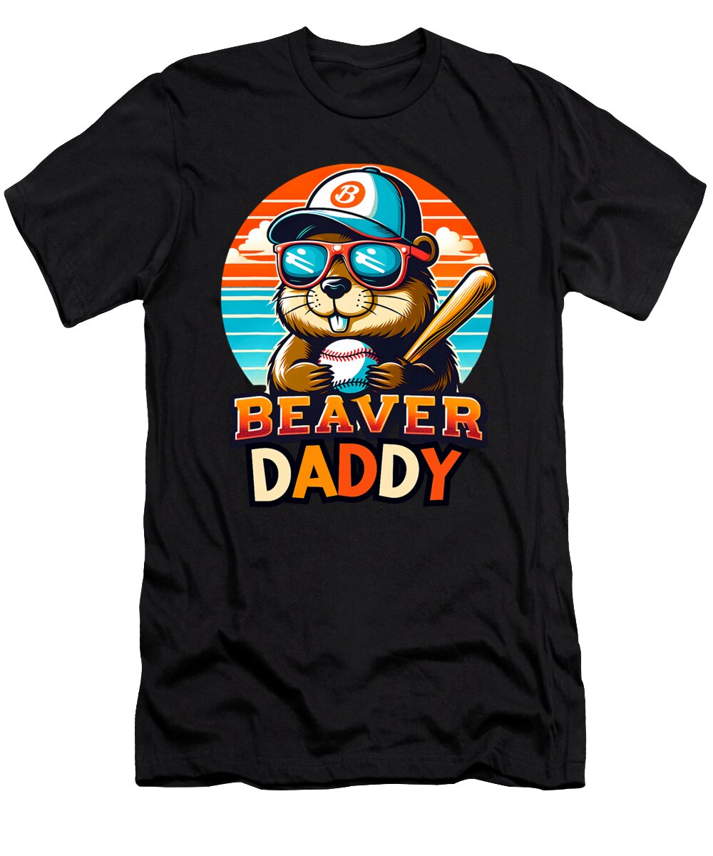Retro Beaver Daddy Baseball Lover for Sport Fan Sophie Eleanor T-Shirt