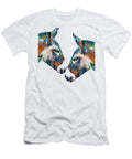 Twin Flames Colorful Donkey Art on White Sharon Cummings T-Shirt